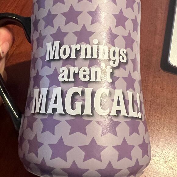 Tinker Bell "Mornings Aren't Magical" Purple Coffee Cup Mug DisneyLand Disney - Picture 7 of 7